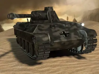 german tank panther ww2 Low-poly 3D model