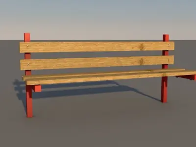 Bench wooden Free 3D model purchase