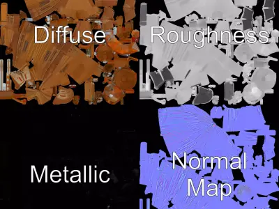 Vintage Wooden Airship model pack Low-poly 3D model