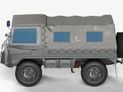 Pinzgauer 4x4 LODs Game Ready Rigged Low-poly 3D model