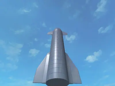 SpaceX Starship Low Poly 3D Model Low-poly 3D model