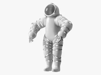 Atmospheric Diving Suit White Rigged for Cinema 4D 3D model