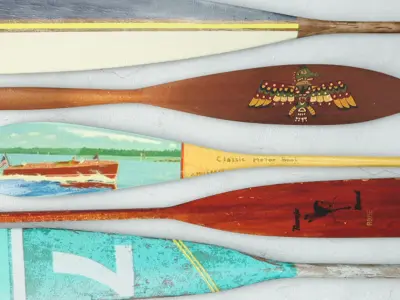 Vintage Oars and Paddles 3D model