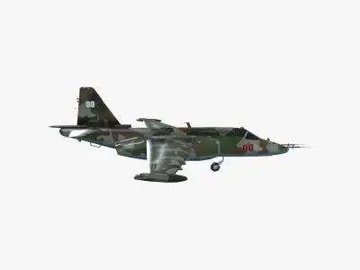 Low Poly Su-25 Frogfoot Low-poly 3D model