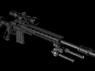 Remington M700 Tactical Bolt-action Sniper Rifle Low-poly 3D model