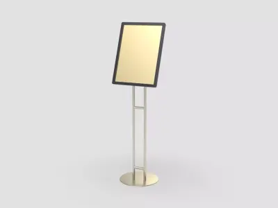 Style advertisement menu close to a urban street in city 3D model