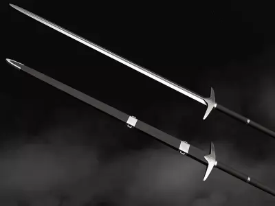 Sword and Scabbard Low-poly 3D model