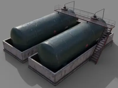 Diesel Refueling depot tank Free low-poly 3D model