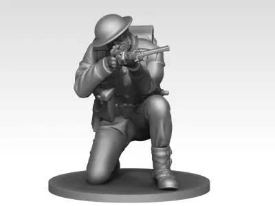 British soldier ww2 07 3D print model