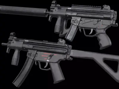 MP5K-PDW MP5KN-PDW with Scope Mount Low-poly 3D model
