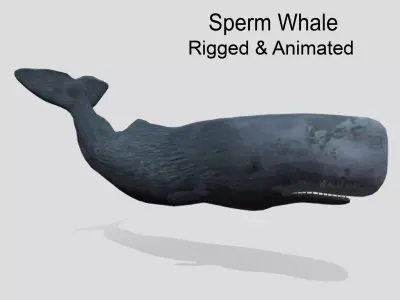 Sperm Whale Low-poly 3D model