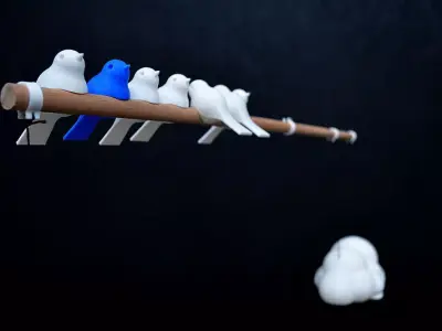 Joseph Birds Mobile by Samuel N Bernier Free 3D print model