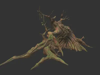 Fantasy tree Low-poly 3D model