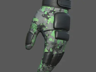 Gloves military combat fantasy futuristic space technology  Low-poly 3D model