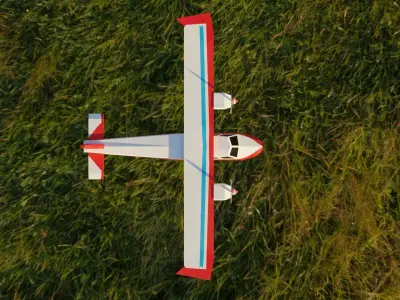 Electric Plane LOW POLY Low-poly 3D model