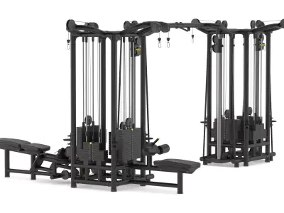 Technogym Cable Stations 8 with Tower 3D model