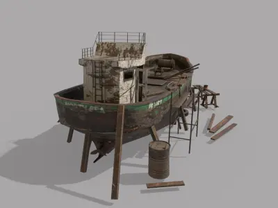 Maintenance of Fishing Boat  3D model