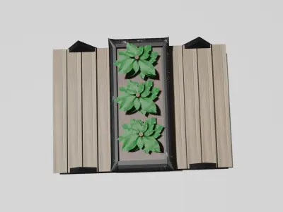  flower bench Free low-poly 3D model