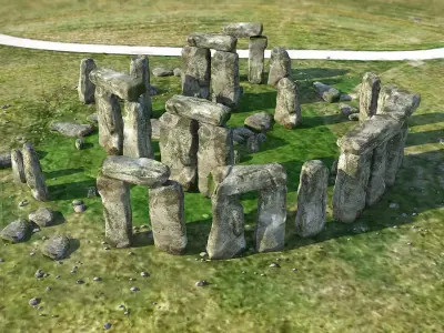 Stonehenge in england Low-poly 3D model