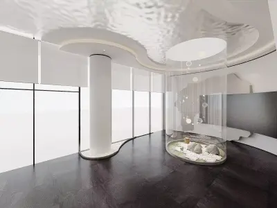 Modern Corporate Lobby Interior 3D model