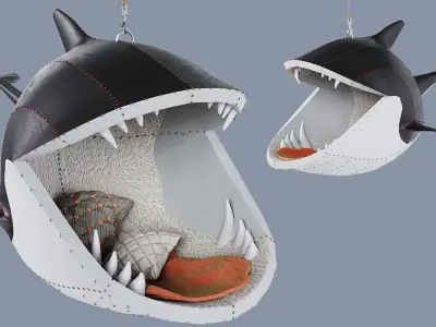 Swing chair by Porky Hefer Killer whale Fiona Blackfish Low-poly 3D model