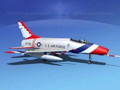 North American F-100E Thunderbirds 3D model