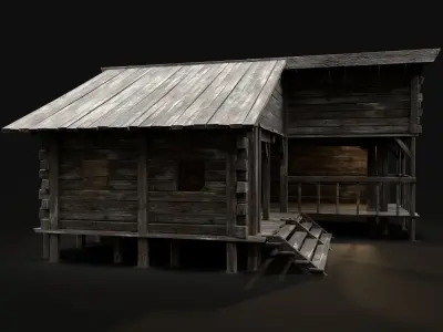 BLACKSMITH WORKSHOP FORGE SMITHY WAREHOUSE SHOP TAVERN INN HOUSE Low-poly 3D model