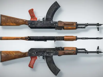 Modern Modular AK PBR Game Ready Pack Low-poly 3D model