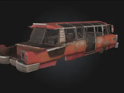 Retro Futuristic Bus A Vision of Tomorrow from the Past 3D model