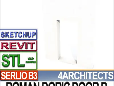 Ancient Roman Door B Revit STL Printable 3D print model