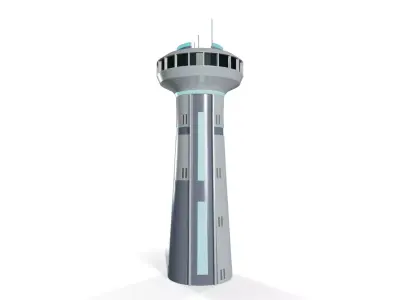 Sci-Fi Watch Tower Platform - PBR Game Ready 3D model