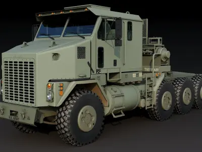 Military truck Oshkosh M1070 HET 8x8 Low-poly 3D model
