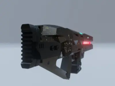 Sci-Fi RailGun Free low-poly 3D model