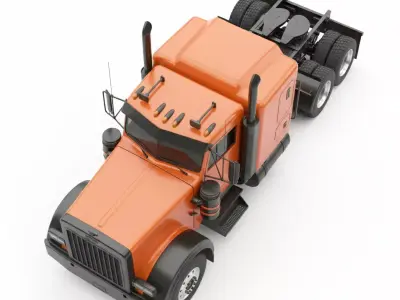 Truck Tractor Low-poly 3D model