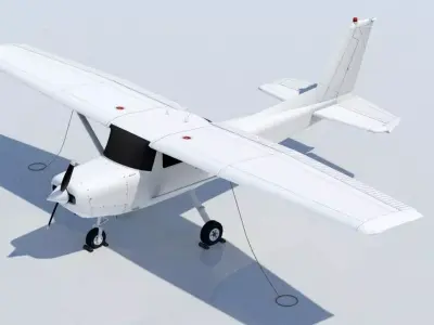Cessna 152 Static Low Poly Blank GA Low-poly 3D model