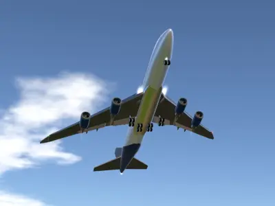 Boeing 747 CGI 3D Model Low-poly 3D model