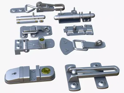 Metal Fastener and Clasp Set M1 3D model