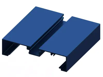 Aluminum Extruded Open Back MOD AL-021sh Low-poly 3D model