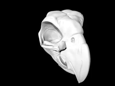 Parrot skull Low-poly 3D model