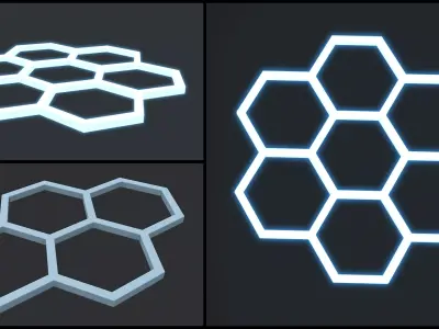 Lowpoly Scifi Luminaire Low-poly 3D model
