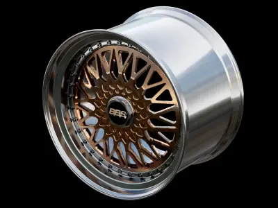 BBS RS Gold - Diamond Cut - Rim 3D model