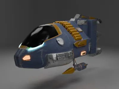 Futuristic Sci Fi Hovercraft 3D model
