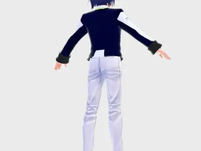 ANIME MILITARY CHARACTER 3D MODEL FOR VTUBER Low-poly 3D model