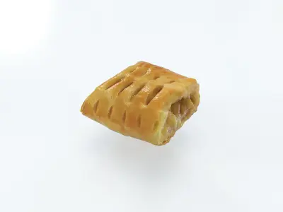 Pie Puff Bread Cake Part Low-poly 3D model