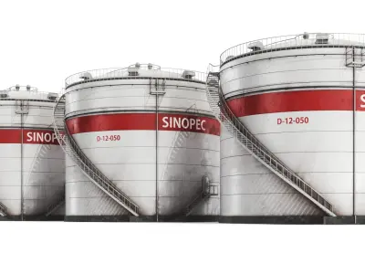 Detailed Oil Storage Cylindrical 3D model