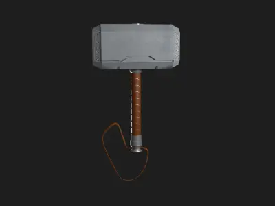 Thors mighty weapon Mjolnir 3D model