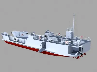 LCT Tank Landing Ship 3D model