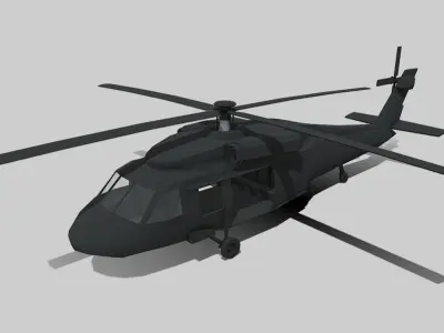 Black Hawk Helicopter Low Poly Low-poly 3D model