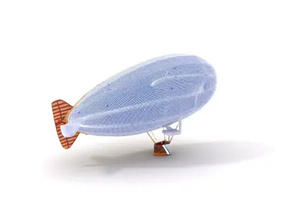 Vintage Zeppelin Airship model pack Low-poly 3D model