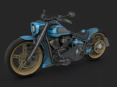 Custom Shopper blue and wide body High Poly Resolution 3D model